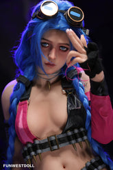 Assos 159cm A-cup sex doll Blue Hair TPE Small Breasts sex doll